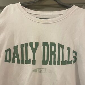 White daily drills crewneck